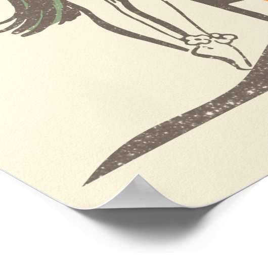 アロハビーチフラガールハワイハワイアンレトロ ポスター (角)