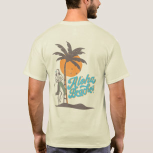 アロハビーチフラガールハワイハワイアンレトロ Tシャツ