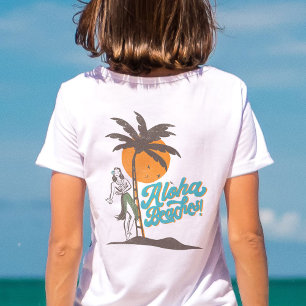アロハビーチフラガールハワイハワイアンレトロ Tシャツ
