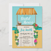 アロハビーチブライダルシャワーパーティー結婚海 招待状 (正面)