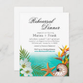 アロハビーチリハーサルディナープルメリアフランギパニ 招待状 (正面/裏面)