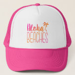 アロハビーチ |ピンクとオレンジのトラッカーハット キャップ<br><div class="desc">このトおもしろいラッカーは「アロハビーチ」という言葉をピンクとオレンジで描いていグラデーションる。好きな人に最適なビーチ!</div>