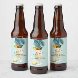 アロハピナコラダグリーンカクテルバースデーパーティー ビールラベル