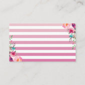 アロハピンクのパイナップルベビーシャワーおむつラッフル エンクロージャーカード (裏面)