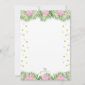 アロハピンクのルアウ(ハワイ式宴会)の誕生日の熱帯パイナップル 招待状 (裏面)