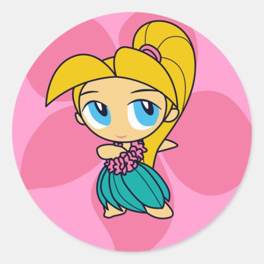 "アロハピンクの蜂蜜"のステッカー ラウンドシール (正面)