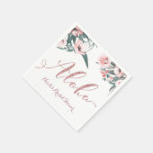 アロハピンクトロピカルサマーフローラブライダルシャワー スタンダードカクテルナプキン (角)