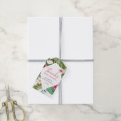 アロハピンクトロピカルフローラ誕生日 ギフトタグ (より糸付き)