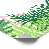 アロハピンクフラミンゴ結婚トロピカルシーティングプラン ポスター (角)