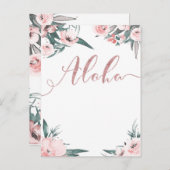 アロハピンク熱帯フローラモダン保存日 案内ポストカード (正面/裏面)