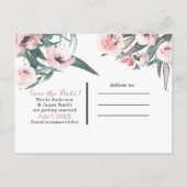 アロハピンク熱帯フローラモダン保存日 案内ポストカード (裏面)