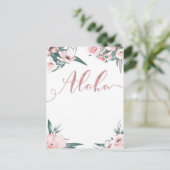 アロハピンク熱帯フローラモダン保存日 案内ポストカード (スタンド正面)