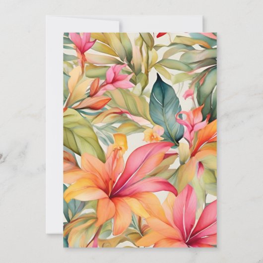 アロハピンク熱帯卒業ルアウ(ハワイ式宴会)パーティー 招待状 (裏面)