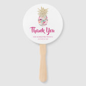 アロハピンク金ゴールドパイナップル誕生日フライトハンドファン ハンドファン (裏面)