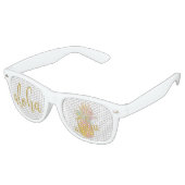 アロハファンシーフェイク金ゴールドグリッターパステルパイナップル レトロサングラス (アングル)