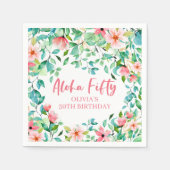 アロハフィフティトロピカルルアウ(ハワイ式宴会)50誕生日 スタンダードカクテルナプキン (正面)