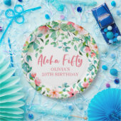 アロハフィフティトロピカルルアウ(ハワイ式宴会)50誕生日 ペーパープレート (パーティー)