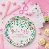 アロハフィフティトロピカルルアウ(ハワイ式宴会)50誕生日 ペーパープレート (パーティー)