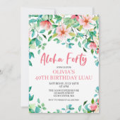 アロハフォーティトロピカルルアウ(ハワイ式宴会)誕生日招待状 招待状 (正面)