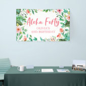 アロハフォートロピカルルアウ（ハワイ式宴会）誕生日バナー 横断幕 (トレードショー)