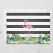 アロハフラミンゴトロピカルバードルアウ（ハワイ式宴会）誕生日写真 招待状 (裏面)