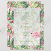 アロハフラミンゴトロピカルビーチ結婚式 メニュー (正面/裏面)