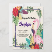 アロハフラミンゴトロピカル 招待状 (正面)