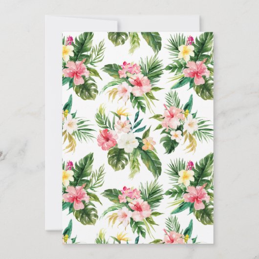 アロハフローラ |トロピカルベビーシャワー招待状 招待状 (裏面)