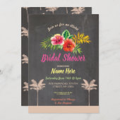 アロハブライダルシャワートロピカルチョークヴィンテージ招待状 招待状 (正面/裏面)