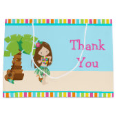 アロハブラウンヘアガールありがとう ラージペーパーバッグ (正面)