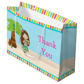 アロハブラウンヘアガールありがとう ラージペーパーバッグ (正面アングル)