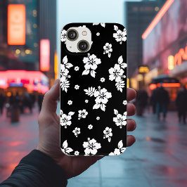 アロハブラッククラシックハワイアンシームレスパターン iPhone 13ケース