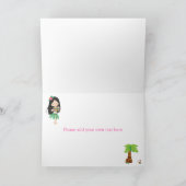 アロハブラックヘアガール誕生日 カード (内部)