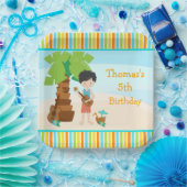 アロハブラックヘアボーイパーティー ペーパープレート (パーティー)