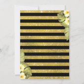 アロハブラック金ゴールドトロピカルパイナップル誕生日 招待状 (裏面)