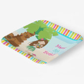 アロハブルネットヘアガールパーティー ペーパープレート (傾斜あり)