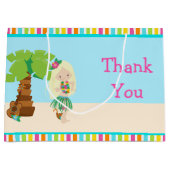 アロハブロンドヘアガールありがとう ラージペーパーバッグ (正面)