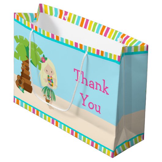 アロハブロンドヘアガールありがとう ラージペーパーバッグ (正面アングル)
