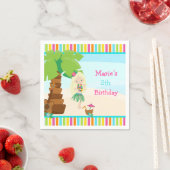 アロハブロンドヘアガールパーティー スタンダードカクテルナプキン (インサイチュ)