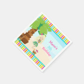 アロハブロンドヘアガールパーティー スタンダードカクテルナプキン (角)