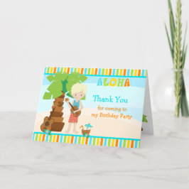 アロハブロンドヘアボーイサンキューカード サンキューカード