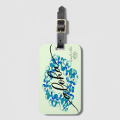 アロハプルメリアのレイのバッグのラベル ラゲッジタグ (正面縦)