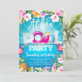 アロハプールパーティー誕生日 招待状 (スタンド正面)
