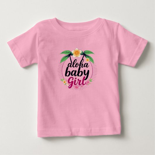 アロハベイビーガール新米パパママ ベビーTシャツ (正面)
