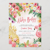 アロハベイビーシャワーの招待状、トロピカルルアウ、ハワイ 招待状 (正面/裏面)