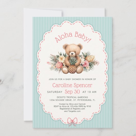 アロハベイビー・トロピカルサマーシャワーの招待状 招待状 (正面)