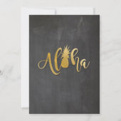 アロハベビーシャワーのパイナップル女の子の男の子の明るい招待 招待状 (裏面)