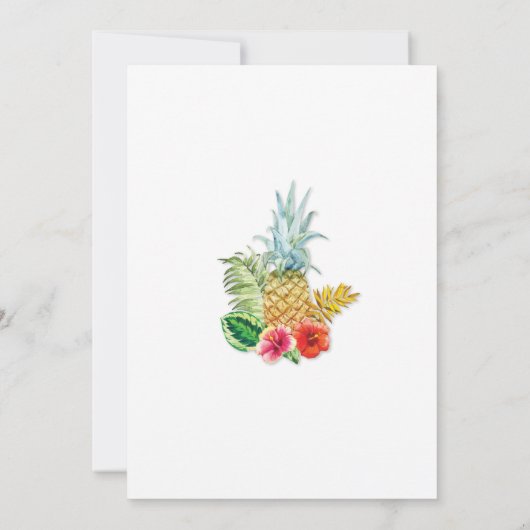 アロハベビーシャワーの熱帯ルアウ（ハワイ式宴会）のピンクの招待 招待状 (裏面)