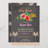 アロハベビーシャワートロピカルルアウ（ハワイ式宴会）ヴィンテージ招待状 招待状 (正面/裏面)