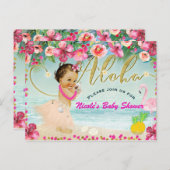 アロハベビーシャワーハワイアンビーチパーティーレトロ インビテーションポストカード (正面/裏面)